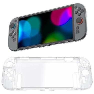Imagem de Capa Protetora Case Dock Flip em TPU Para Nintendo Switch 2 Controle Removível Branco Transparente