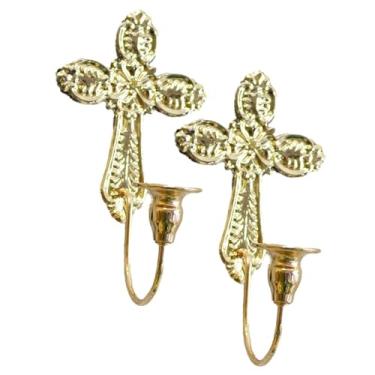 Imagem de Ｂｅｓｇａ 2x Castiçais de Parede, Suporte para Velas, Decoração de Parede, Copo de Ferro para Velas, Ideal para Centros de Mesa, Sala de Estar, Festa e Lareira, Ouro