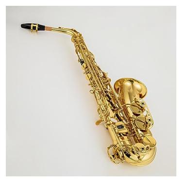 Imagem de Saxofone alto profissional Eb instrumento de música de sopro de latão laca dourada E-flat sax com estojo e acessórios
