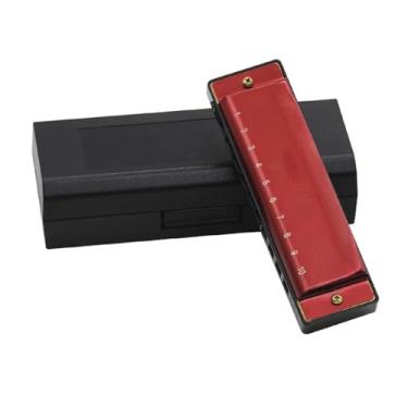 Imagem de Gaita profissional 10 furos 20 G Tone Harmonica adequada para adultos para brincar profissionalmente (vermelho)