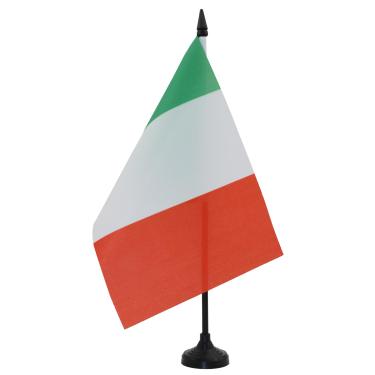 Imagem de Bandeira de mesa italiana AZ bandeira de mesa 5 pol. x 8 pol. – Bandeira de mesa italiana 21 x 14 cm – Bastão de plástico preto e base