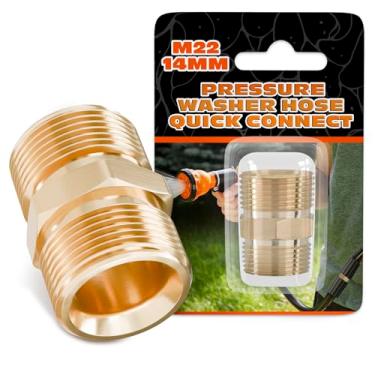 Imagem de Conector de encaixe de mangueira M22 métrico macho para macho, adaptador de lavadora de pressão de latão