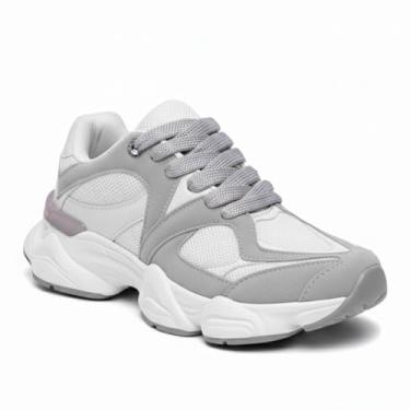 Imagem de Tênis Feminino Plataforma Chunky Casual Esportivo Leve Confortável Antiderrapante para Caminhada Academia e Dia a Dia (Gelo, BR, Adulto, Numérico, 34)