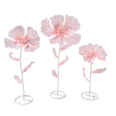 Imagem de Bothyi 3x Artificial Flower Backdrop Decoração de Casamento para Recepção Ornamento Arranjos de Casamento para Banquete Chá de Bebê Cosplay, Rosa e Bege