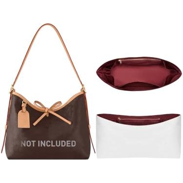 Imagem de OAikor Organizador de bolsa DupontPaper compatível com bolsa LV CarryAll mm, zíper atualizado, leve, resistente à água, modelador de inserção para bolsa de mão de luxo (branco-vermelho, mm)