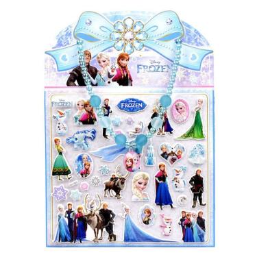 Imagem de Conjunto de adesivos à prova d`água Frozen 3D Cartoon Elsa Anna para menina