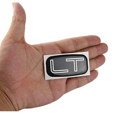 Imagem de 1x Emblema de placa de identificação LT substituição para 99-07 15036136 Chevrolet Silverado Suburban Tahoe Chevy GM (cromado/preto)