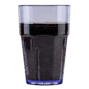 Imagem de Copo facetado resistente à quebra da G.E.T. Bahama (conjunto de 4) 293 ml azul | Para restaurantes e casa, pode ser lavado na lava-louças, livre de BPA