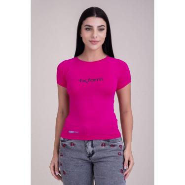 Imagem de CAMISETA FEMININA RASH GUARD UV50+ MANGA CURTA TEXAS FARM - RGF001 - ROSA PINK/ PRETO-Feminino