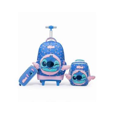 Imagem de Kit Mochila Disney Lancheira Pelucia Escolar Stitch