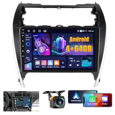Imagem de Fuluku Para Toyota Camry 2012 2013 2014 Android Car Stereo com Carplay sem fio Android Auto, tela sensível ao toque de 23 cm, rádio GPS WiFi, microfone Bluetooth SWC, câmera de reserva, link espelhado