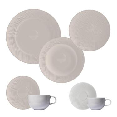 Imagem de Jogo Jantar Chá Café 42 Peças Dunas Cinza Germer Porcelanas