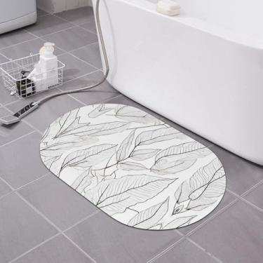 Imagem de Zeraoke Manjericão tomilho endro e alecrim - Tapete de banho de terra de diatomáceas com estampa de 39,9 x 59,9 cm - antiderrapante, secagem rápida para banheiro e cozinha, suporte de borracha
