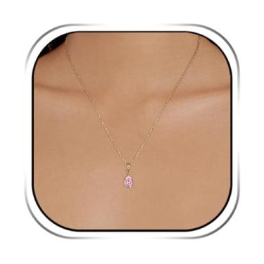 Imagem de HZMAN Colar de cristal em gota para mulheres, pingente de gota d'água de aço inoxidável com pedras brilhantes, joia delicada e elegante presente para ela, Aço inoxidável, Zircônia cúbica