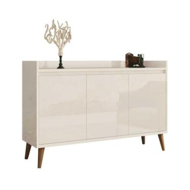 Imagem de Buffet Aparador Retrô Clássico 3 Portas Off White - MoveisAqui