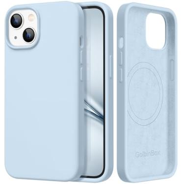 Imagem de GolbinBox Capa magnética para iPhone 15, compatível com MagSafe, [forro de microfibra macio antiarranhões], capa protetora de silicone líquido fino à prova de choque para iPhone 15 de 6,1 polegadas