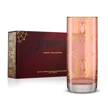 Imagem de JoyJolt Copos altos Marvel Homem-Aranha Legacy, copos de vidro de super-herói de 368 g, conjunto de 4, presentes para homens e mulheres, coisas legais da Marvel para o Dia dos Pais