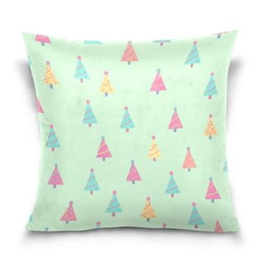 Imagem de Burbuja Capas de almofada 45,7 x 45,7 cm, árvore de Natal de veludo macio, capa decorativa para sofá, sofá, sala de estar, quarto