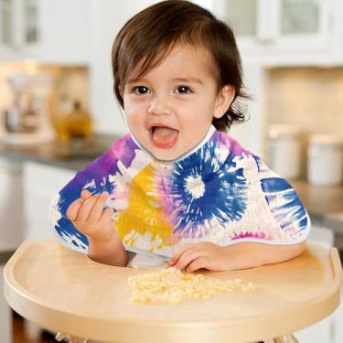 Imagem de CEBUGI Panos para Arrotar Musselina para Bebês 56 x 28 cm Toalhas de Bebê Absorventes Macias Coloridas Tie-dye Algodão Arrotar Trapos para Bebês Meninos e Meninas Pacote com 2
