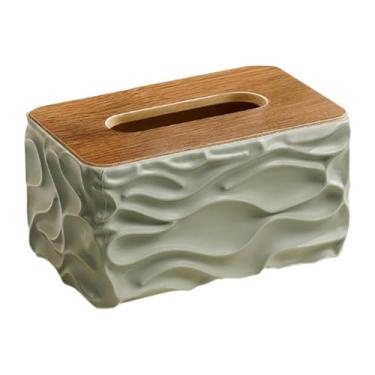 Imagem de WeiLaiKeQi Porta-lenços de papel com capa protetora, dispensador de papel higiênico e porta-guardanapos para cozinha e quarto, Verde