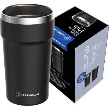 Imagem de Copo Térmico Preto 500ml Cerveja Refrigerante Água Frio 6H - Termolar