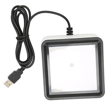 Imagem de SUNGOOYUE Leitor de Código de Barras R42, Branco, Material ABS, Interface USB, Operação Automática de Mesa Com Viva-voz, Compatível Com Código QR, Fonte de Luz LED