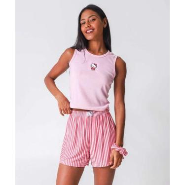 Imagem de Pijama Feminino Canelado Hello Kitty Rosa-71038 - DISNEY, Rosa, PP