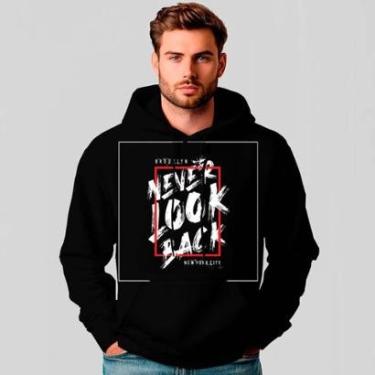 Imagem de Moletom Canguru Estampado Never Look Back REF1495-Masculino