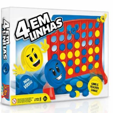Imagem de Jogo 4 em linhas Tabuleiro, Peças Vermelhas e Amarelas, Diversão Estratégica para Família