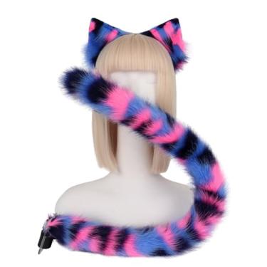 Imagem de QinRuan Animal Cosplay Costume Accessories Furry Faux Fur Cat Ears Headband and Fox Tail Set