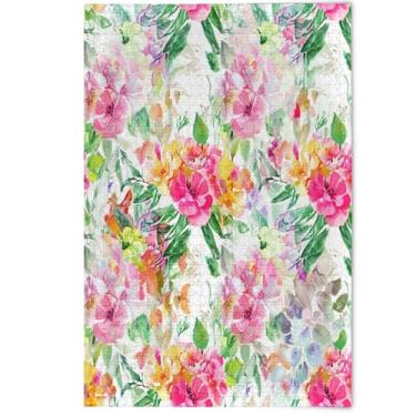 Imagem de Quebra-cabeça com flores e plantas em aquarela 500 peças para adultos, presentes tecnológicos para amantes, quebra-cabeça natureza, quebra-cabeças grandes, pintura decorativa de arte floral, 500 peças