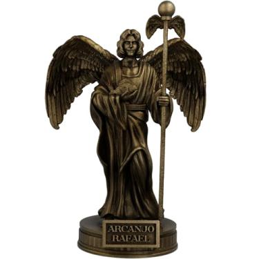 Imagem de Estátua São Rafael Arcanjo da Cura - Imagem Católica - Versão 2 (Cor Ouro Velho)