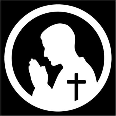 Imagem de Adesivo de Recorte - Fé Silhueta Homem Rezando - Decoração Religiosa para Parede Lisa, portas, carros, notebooks (BRANCO, 44X44 CM)