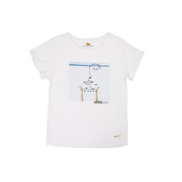 Imagem de Camiseta Gola Careca Feminina Faces Hope Biggdesign, Branco, G