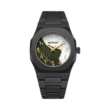 Imagem de Relógio Unissex À Prova D'Água 5ATM Quartz SANDA 9091 Com Mostrador Oc