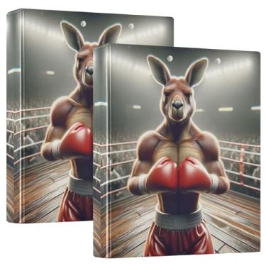 Imagem de Fichários personalizados de boxe canguru Champion com três anéis de 3 cm, 200 folhas, fichário para prancheta, 31,5 x 27 x 6 cm, pacote com 2