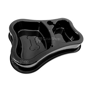 Imagem de Comedouro Duplo Anti-Formiga Garrafa Preto Pet Injet para Cães