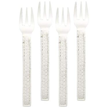 Imagem de Elle Décor Conjunto de colheres de café expresso Demitasse, mini colheres de aço inoxidável com alças fáceis de segurar, perfeitas para café, chá e sobremesas, 326814-4SDF, garfo prateado