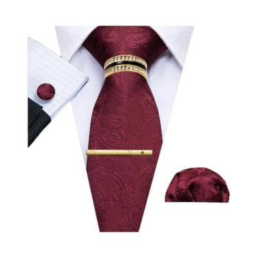 Imagem de Conjunto De Gravata Masculina Verde Teal Violeta Roxo Floral Jacquard 