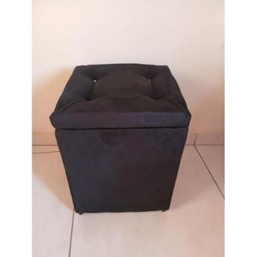 Imagem de PUFF BAÚ BANQUETA QUADRADO SALA E ESPAÇOS(Preto sued)