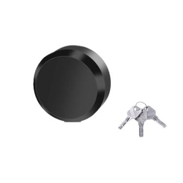 Imagem de Conjunto de 2 unidades de bloqueio de disco, cadeado oculto de alumínio 6061 com chave, cadeados de disco de reboque antifurto de 6 cm para trailers, caminhões, galpões, garagem, portões (preto, 1