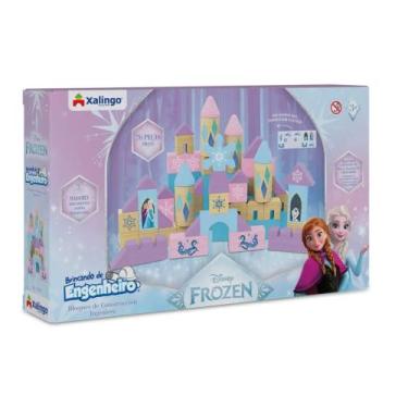 Imagem de Blocos de Montar Brincando de Engenheiro Frozen com 70 Peças Xalingo -
