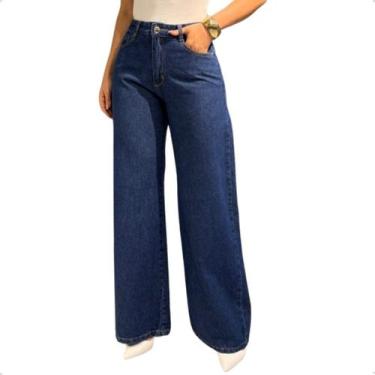 Imagem de Calça Jeans Wide Leg Feminina Moda Elegante Look Confortável - Dixon J