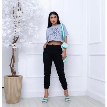 Imagem de Calça joger com elastico feminina preta - ALIK STORE, 40