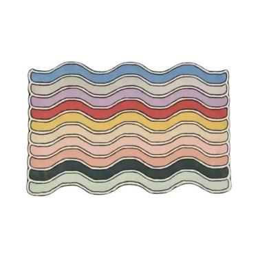 Imagem de Tapete Macio E Quente De Imitação De Cashmere Arco-Íris Antiderrapante