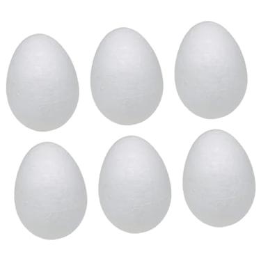 Imagem de oshhni Ovos de Páscoa de espuma artesanal, ovos inacabados, materiais para artesanato, enfeites para decorações DIY, projetos de arte para crianças, 6 Peças de 15 Cm