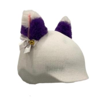 Imagem de Colaxi Capa para capacete de esqui, acessório protetor, novidade decorativa, gorro de inverno de tricô para esqui e snowboard, Orelha Branca E Roxa