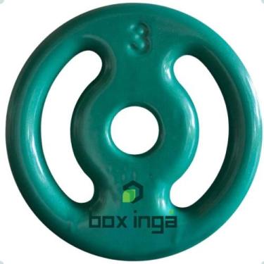 Imagem de Anilha Emborrachada 3 Kg - Verde - BOX INGÁ