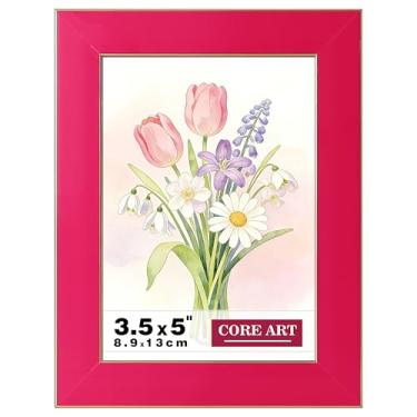 Imagem de CORE ART Porta-retrato de 9 x 12 cm, vermelho rosa, moldura colorida de 9 x 12 cm com acrílico HD, tela de parede ou mesa