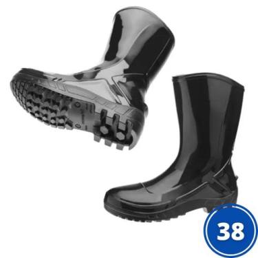 Imagem de BOTA DE PVC PRETA SEM FORRO MARLUVAS CANO MÉDIO Nº38